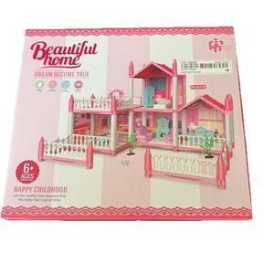 Beautiful Home Dream Come True Doll House Kit 4 Rooms 6+ New! (e7)